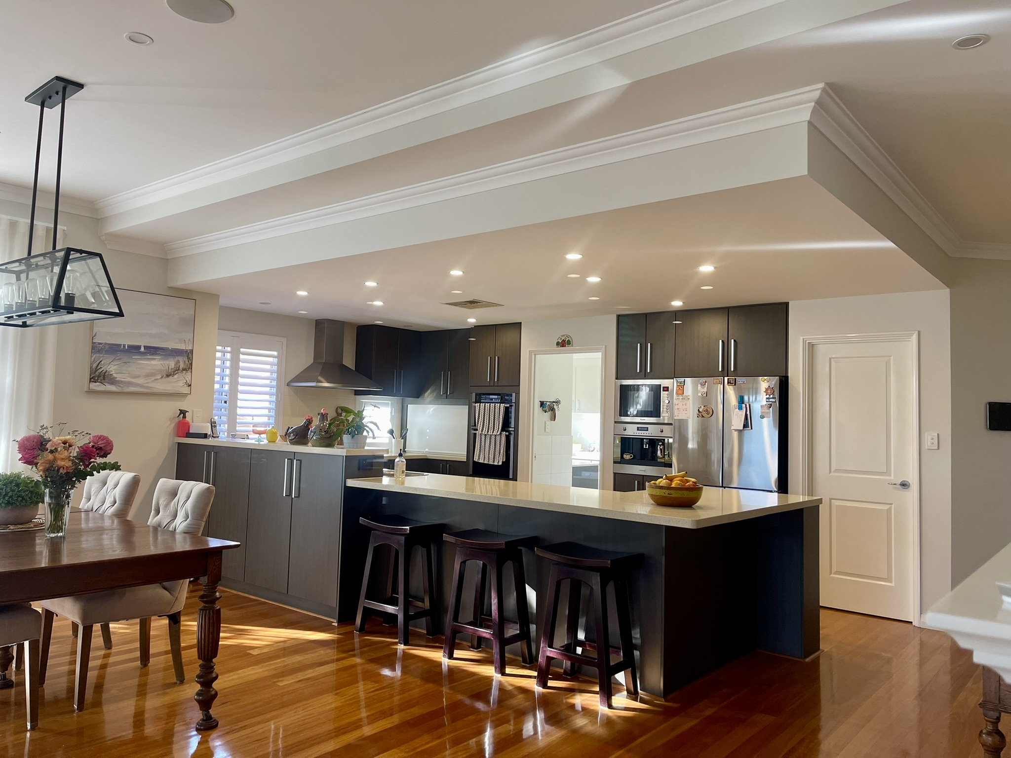 Gyprock Ceiling Installations after covering up Timber beam in City Beach Home Perth
