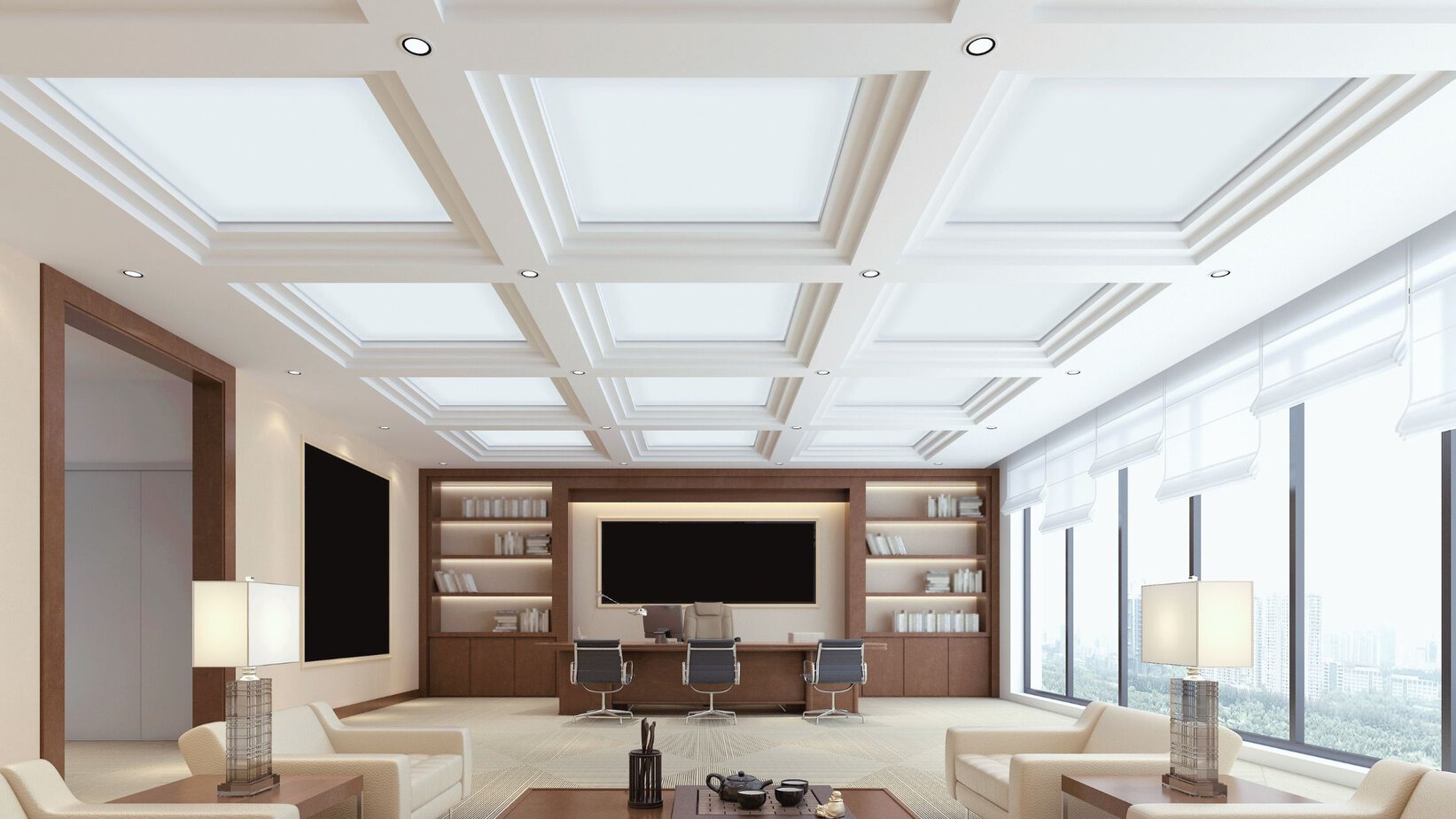 office coffered ceiling installation in Subiaco, Perth WA Commercial Building