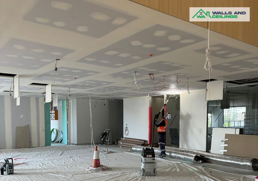 commercial plaster ceiling installation in Perth, North Perth WA